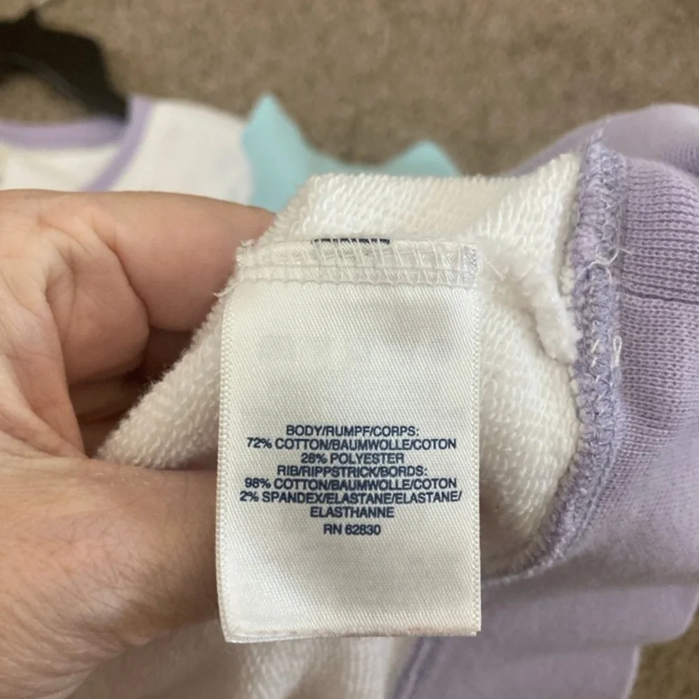 Lands' End Multicolor Sweatshirt - White, Yellow, Blue, Purple - Picture 4 of 4